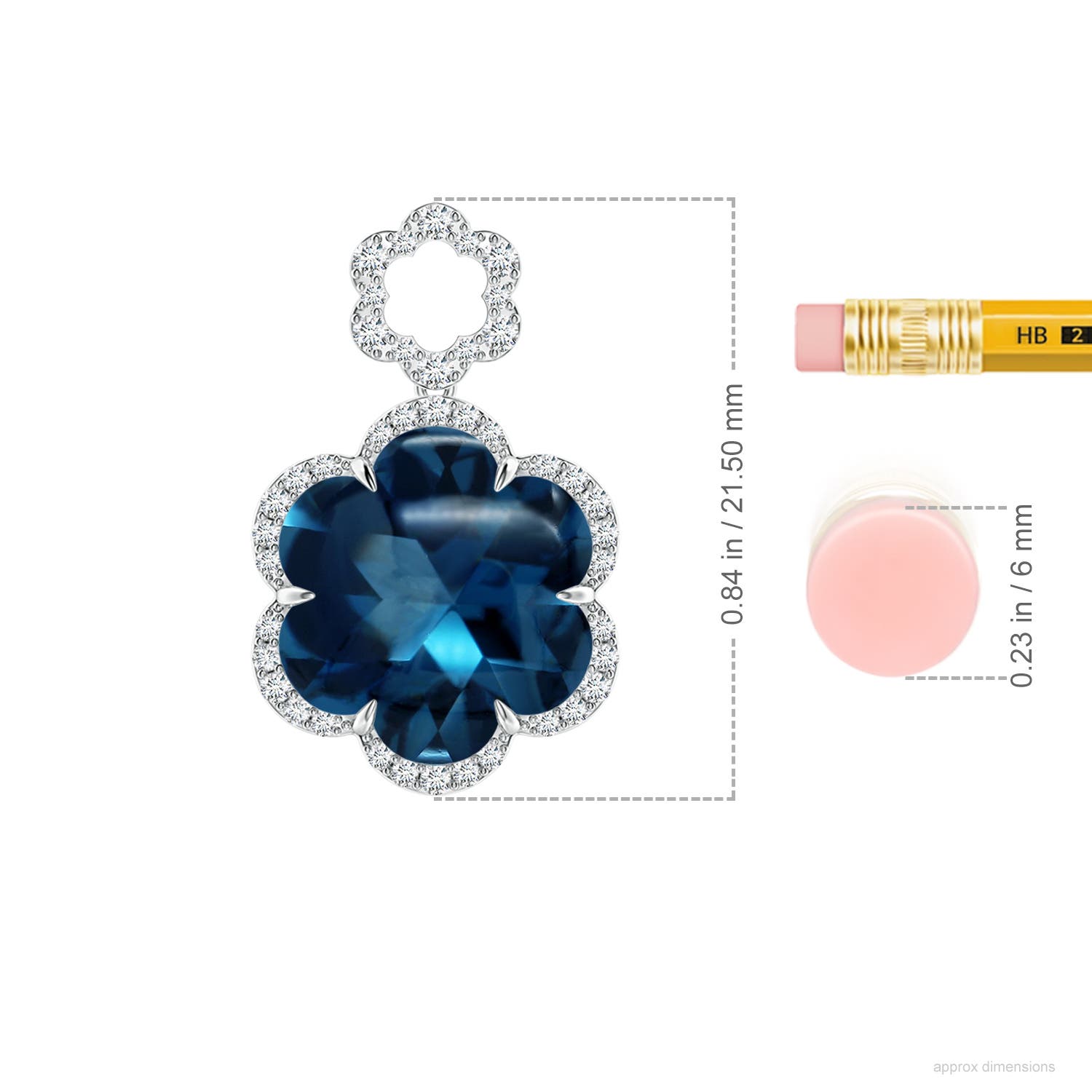 10.39x9.74x6.53mm AAAA FC_SP2344LBTD_H-WG-AAAA-10.39x9.74x6.53 in White Gold - ruler