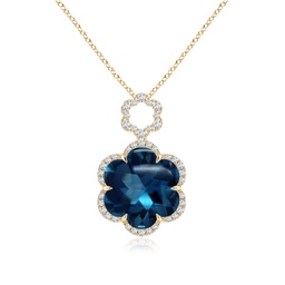 Dangle Yellow Gold London Blue Topaz Necklaces & Pendants
