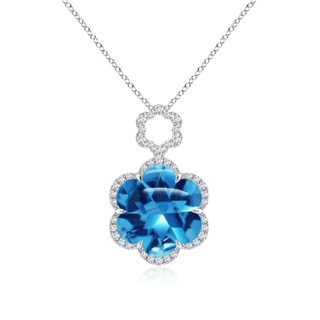 6 Petal Flower AAAA Swiss Blue Topaz