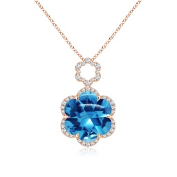 Dangle Rose Gold Swiss Blue Topaz Necklaces & Pendants