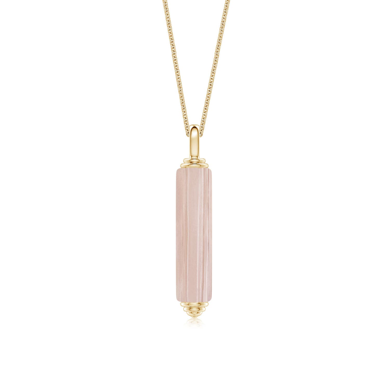 The Heritage Collection Cylinder-Shaped Rose Quartz Pendant by D.K. Surana