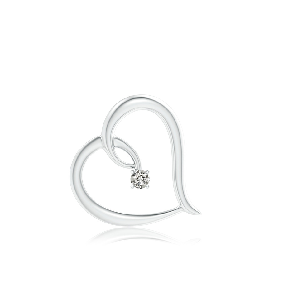 2mm II1 Free Diamond Tilted Heart Pendant in S999 Silver 