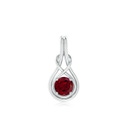 6mm AA Free Round Garnet Knot Pendant in S999 Silver