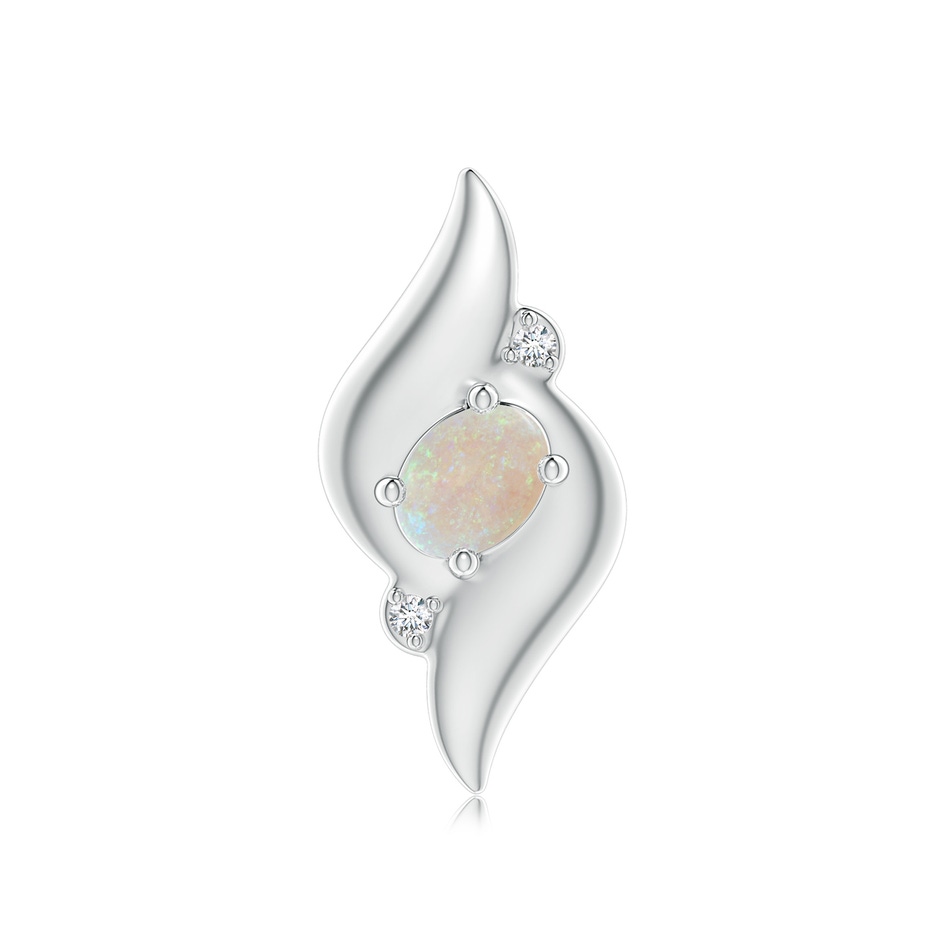 4x3mm AA Free Opal & Diamond Shell Pendant in Silver in S999 Silver 