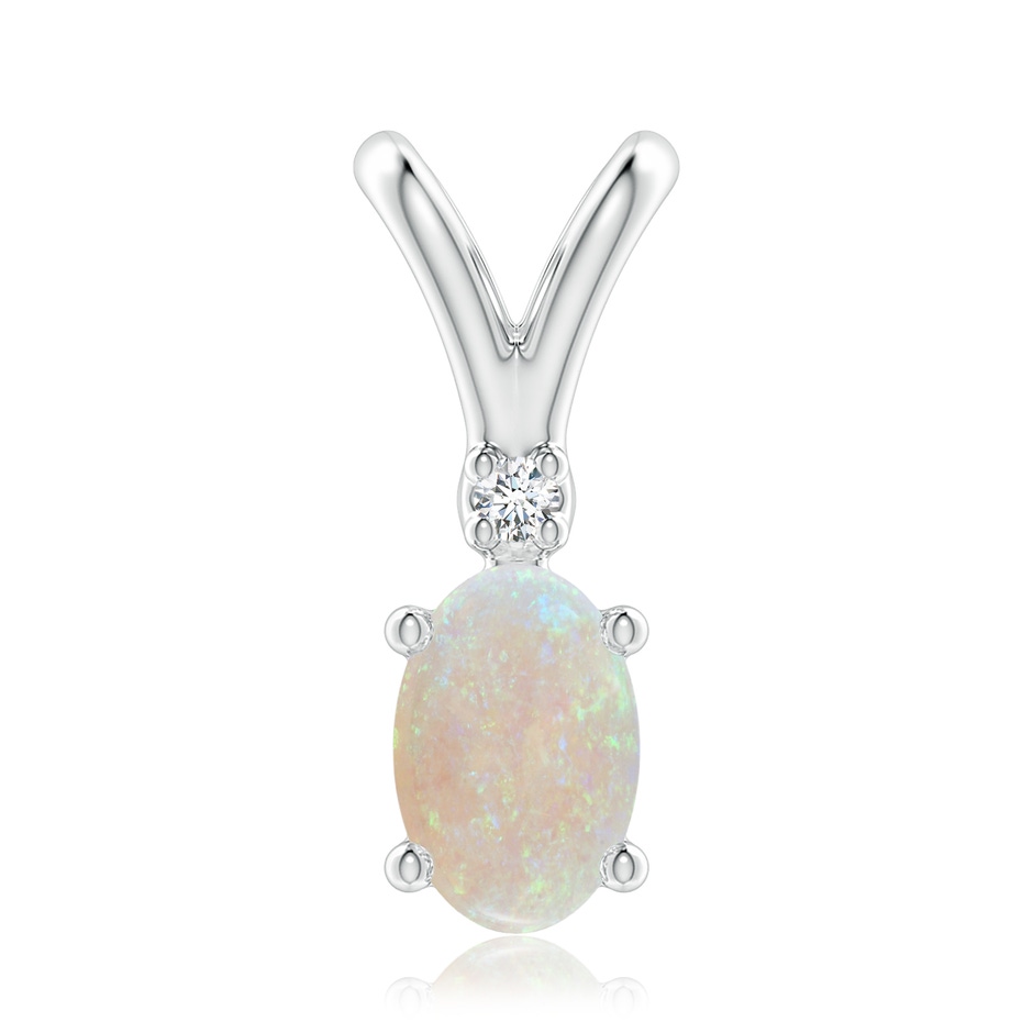 6x4mm AA Free Oval shaped Opal Pendant in White Gold 