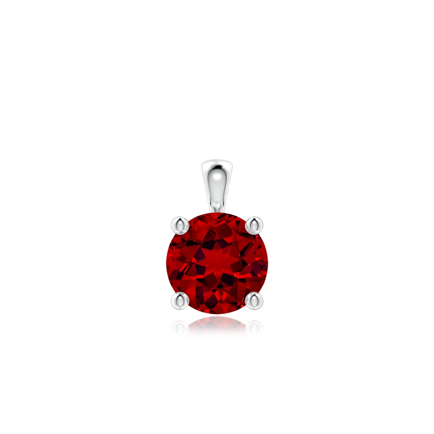 Image Representation of the 6mm Labgrown Classic Round Lab-Grown Ruby Solitaire Pendant in S999 Silver