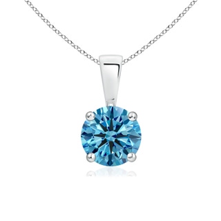 6.4mm Labgrown Classic Round Lab-Grown Fancy Intense Blue Diamond Solitaire Pendant in P950 Platinum