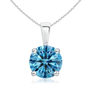 8.1mm Labgrown Classic Round Lab-Grown Fancy Intense Blue Diamond Solitaire Pendant in P950 Platinum