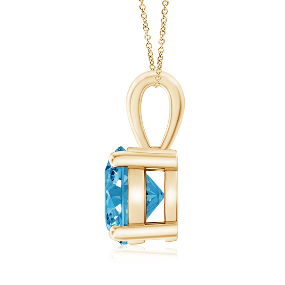 8.1mm Labgrown Classic Prong-Set Round Lab-Grown Fancy Intense Blue Diamond Solitaire Pendant in Yellow Gold side 199