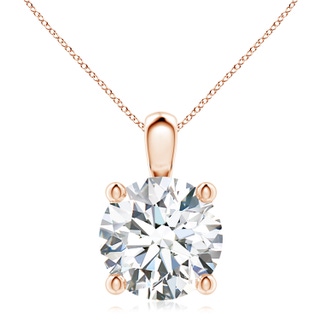 10.1mm FGVS Lab-Grown Classic Round Diamond Solitaire Pendant in 9K Rose Gold