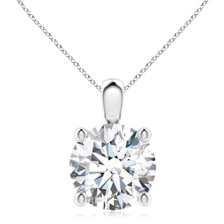 10.1mm FGVS Lab-Grown Classic Round Diamond Solitaire Pendant in S999 Silver