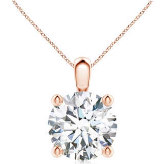 11.1mm FGVS Lab-Grown Classic Round Diamond Solitaire Pendant in 10K Rose Gold