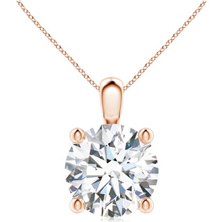 11.1mm FGVS Lab-Grown Classic Round Diamond Solitaire Pendant in 9K Rose Gold