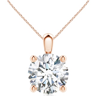 11.1mm FGVS Lab-Grown Classic Round Diamond Solitaire Pendant in Rose Gold