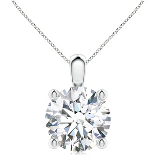 11.1mm FGVS Lab-Grown Classic Round Diamond Solitaire Pendant in S999 Silver
