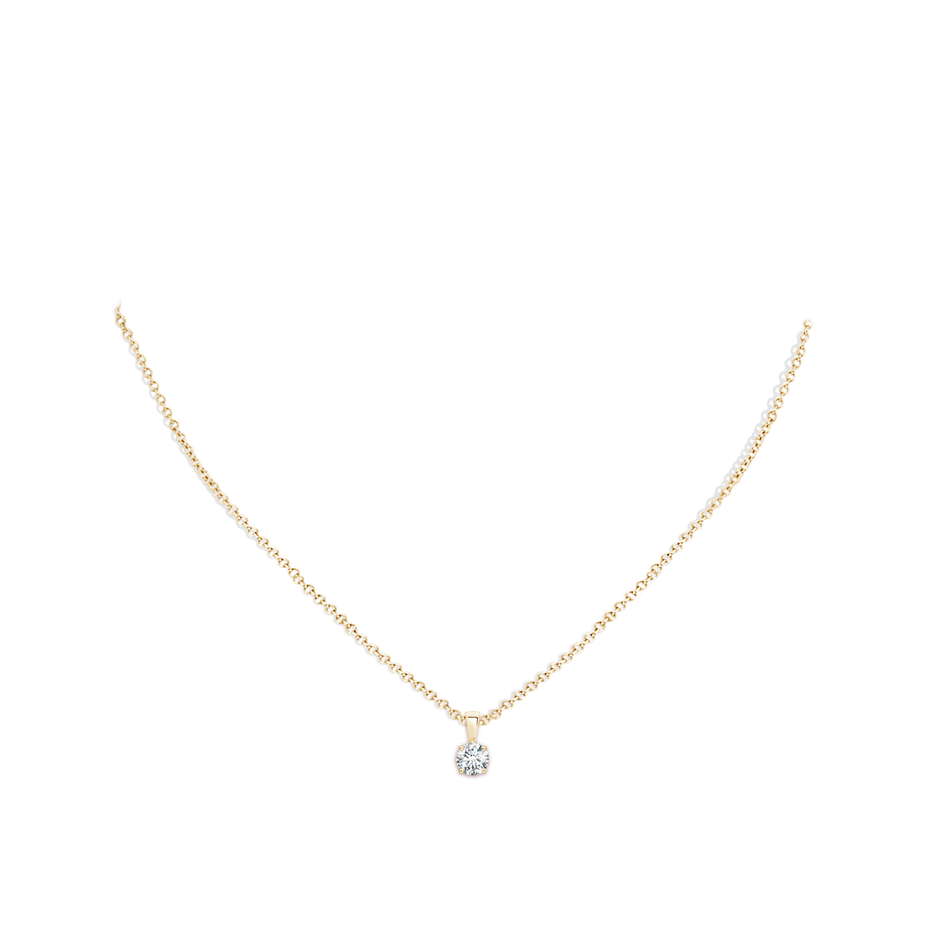 5.1mm FGVS Lab-Grown Classic Round Diamond Solitaire Pendant in 9K Yellow Gold pen