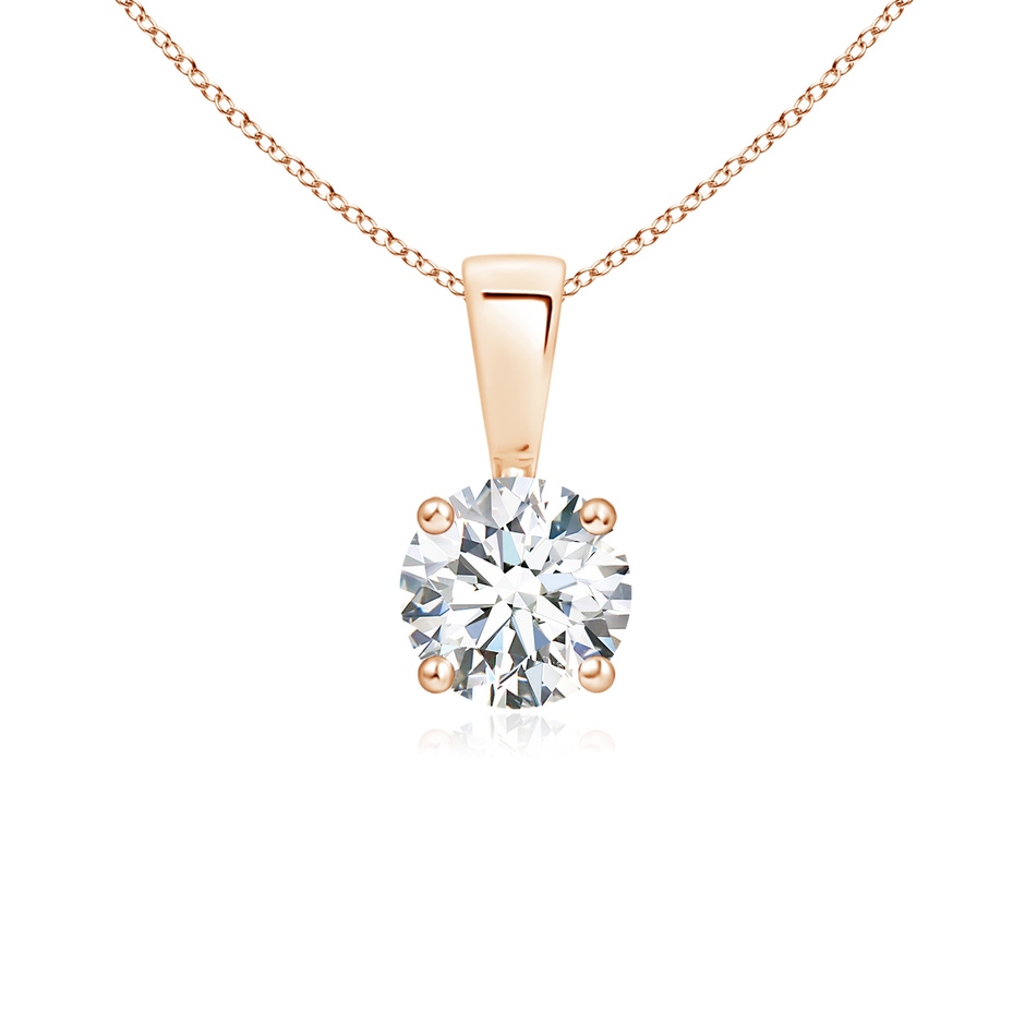 5.1mm FGVS Lab-Grown Classic Round Diamond Solitaire Pendant in Rose Gold 