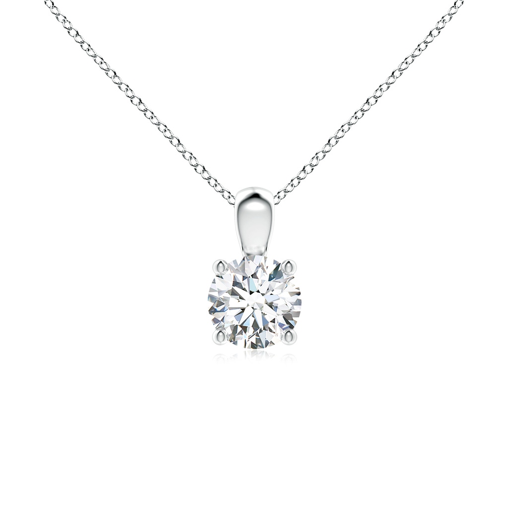 5.1mm FGVS Lab-Grown Classic Round Diamond Solitaire Pendant in White Gold