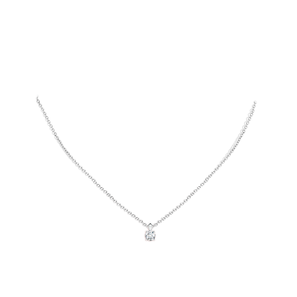 5.1mm FGVS Lab-Grown Classic Round Diamond Solitaire Pendant in White Gold pen