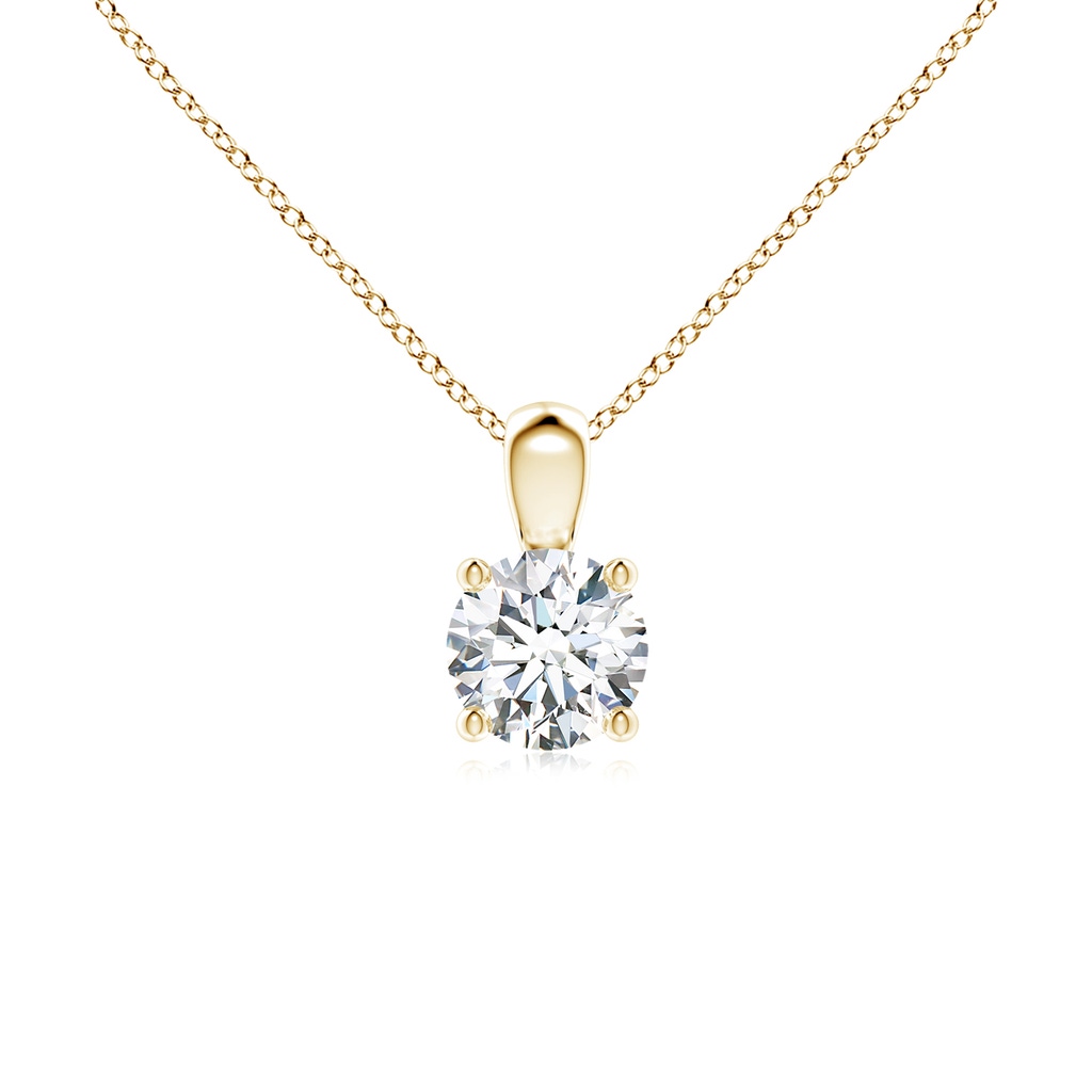 5.1mm FGVS Lab-Grown Classic Round Diamond Solitaire Pendant in Yellow Gold
