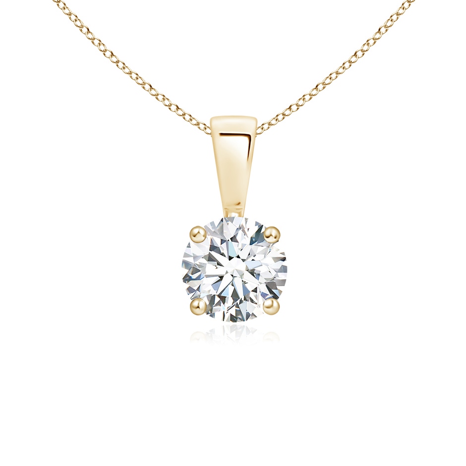 5.1mm FGVS Lab-Grown Classic Round Diamond Solitaire Pendant in Yellow Gold 