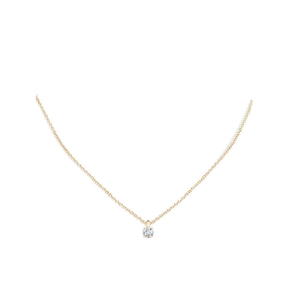 5.1mm FGVS Lab-Grown Classic Round Diamond Solitaire Pendant in Yellow Gold pen