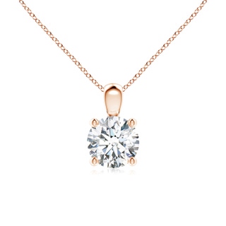 6.4mm FGVS Lab-Grown Classic Round Diamond Solitaire Pendant in 9K Rose Gold