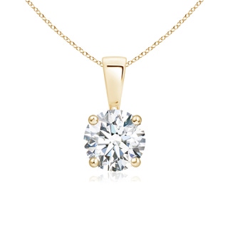 6.4mm FGVS Lab-Grown Classic Round Diamond Solitaire Pendant in 9K Yellow Gold