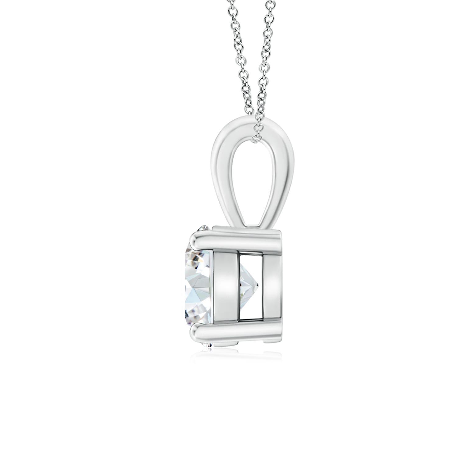 6.4mm FGVS Lab-Grown Classic Round Diamond Solitaire Pendant in P950 Platinum