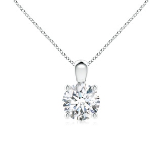 6.4mm FGVS Lab-Grown Classic Round Diamond Solitaire Pendant in S999 Silver