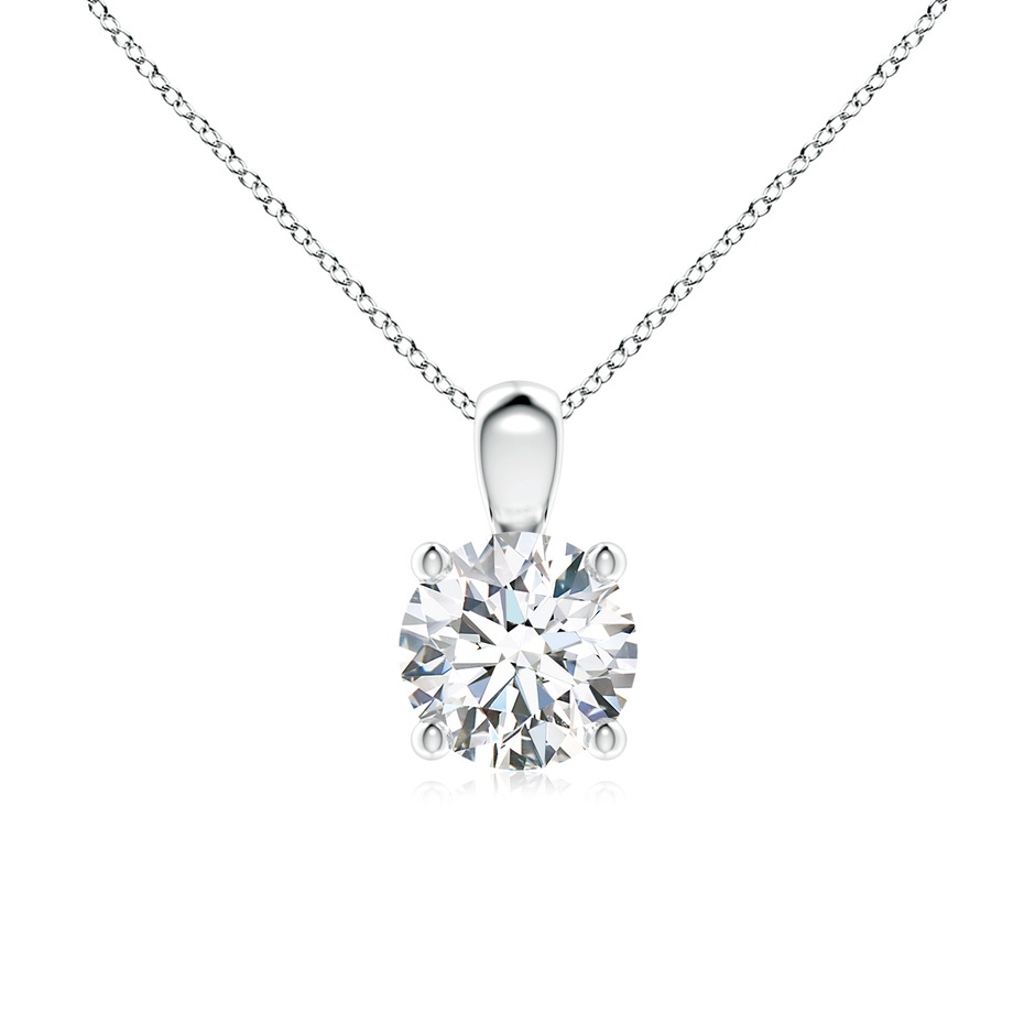 6.4mm FGVS Lab-Grown Classic Round Diamond Solitaire Pendant in White Gold 