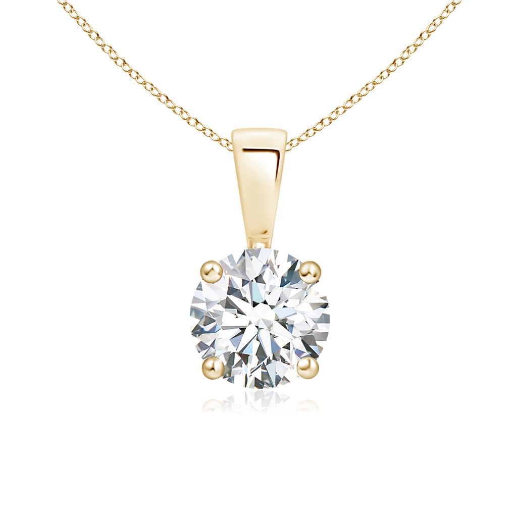 6.4mm FGVS Lab-Grown Classic Round Diamond Solitaire Pendant in Yellow Gold