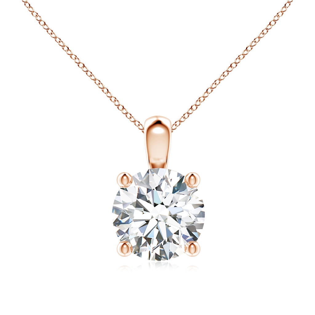 8.1mm FGVS Lab-Grown Classic Round Diamond Solitaire Pendant in 9K Rose Gold