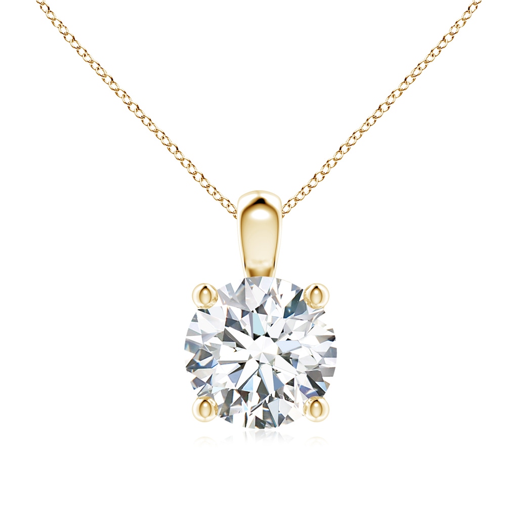 8.1mm FGVS Lab-Grown Classic Round Diamond Solitaire Pendant in 9K Yellow Gold