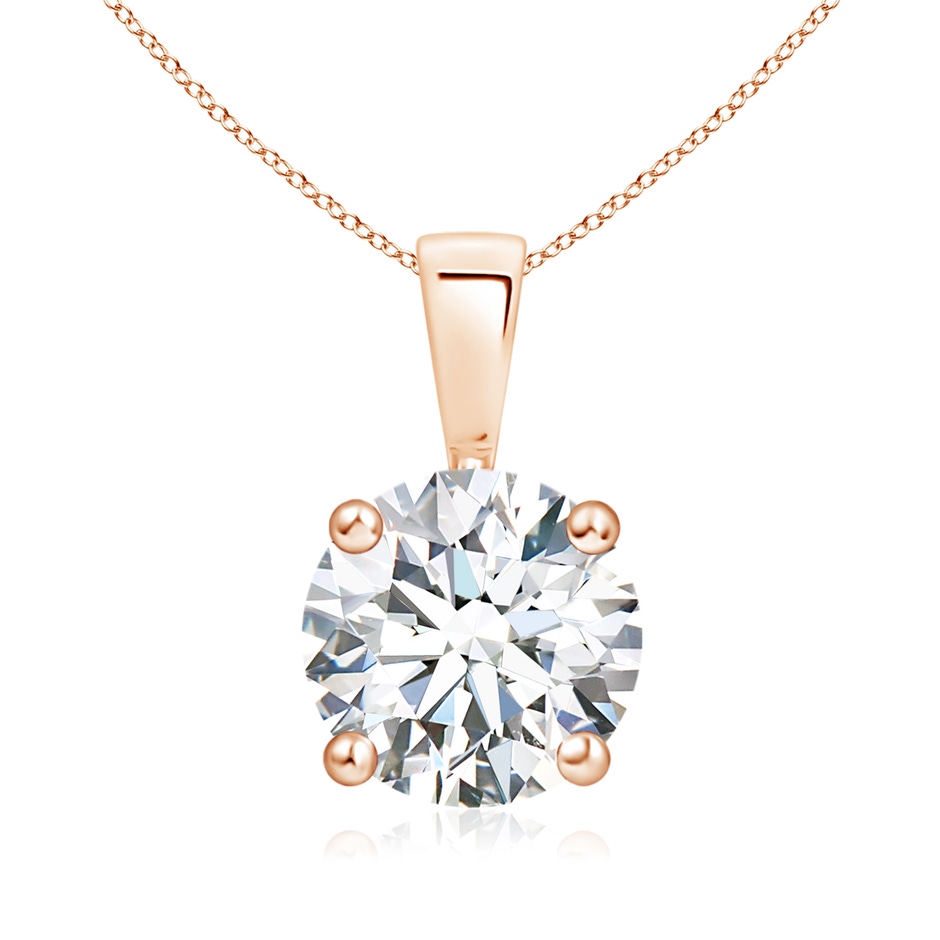 8.1mm FGVS Lab-Grown Classic Round Diamond Solitaire Pendant in Rose Gold 