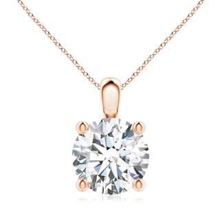 9.2mm FGVS Lab-Grown Classic Round Diamond Solitaire Pendant in 9K Rose Gold