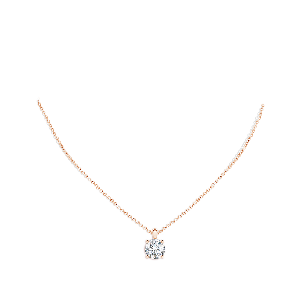 9.2mm FGVS Lab-Grown Classic Round Diamond Solitaire Pendant in Rose Gold pen