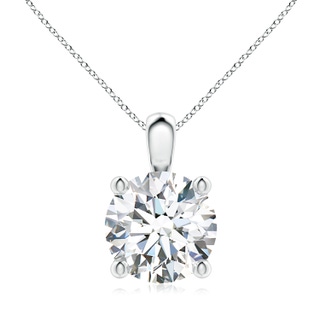 9.2mm FGVS Lab-Grown Classic Round Diamond Solitaire Pendant in S999 Silver