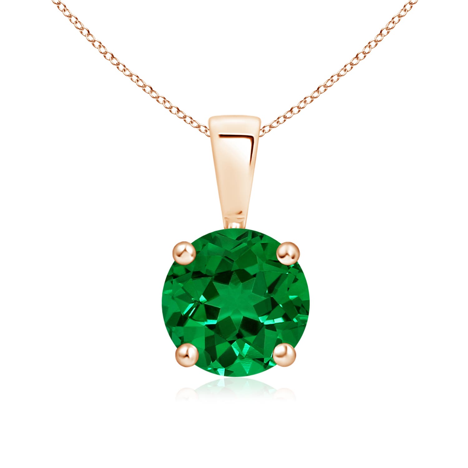 Premium - Lab-Grown Emerald / 1.2 CT / 14 KT Rose Gold