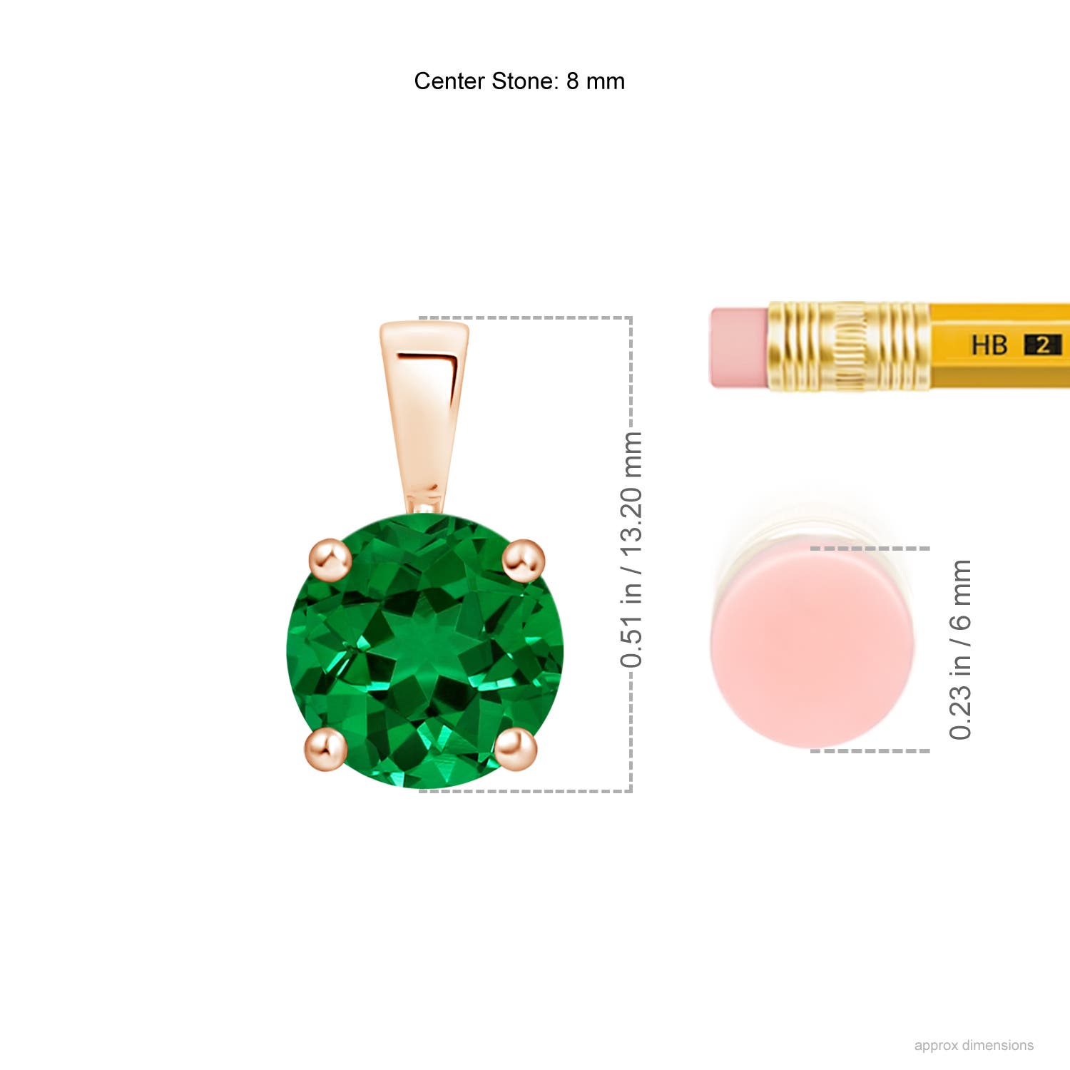 Premium - Lab-Grown Emerald / 1.75 CT / 14 KT Rose Gold