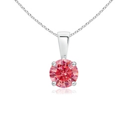 Classic Platinum Lab Grown Pink Diamond Necklaces & Pendants