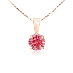 Solitaire Rose Gold Lab Grown Pink Diamond Necklaces & Pendants