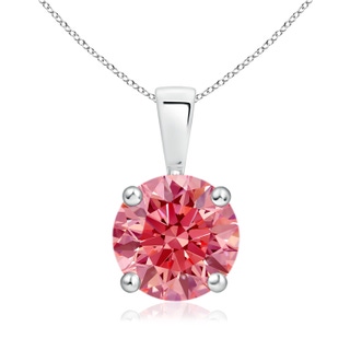 8.1mm Labgrown Classic Round Lab-Grown Fancy Intense Pink Diamond Solitaire Pendant in P950 Platinum