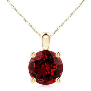 10mm Labgrown Lab-Grown Classic Round Ruby Solitaire Pendant in 9K Yellow Gold