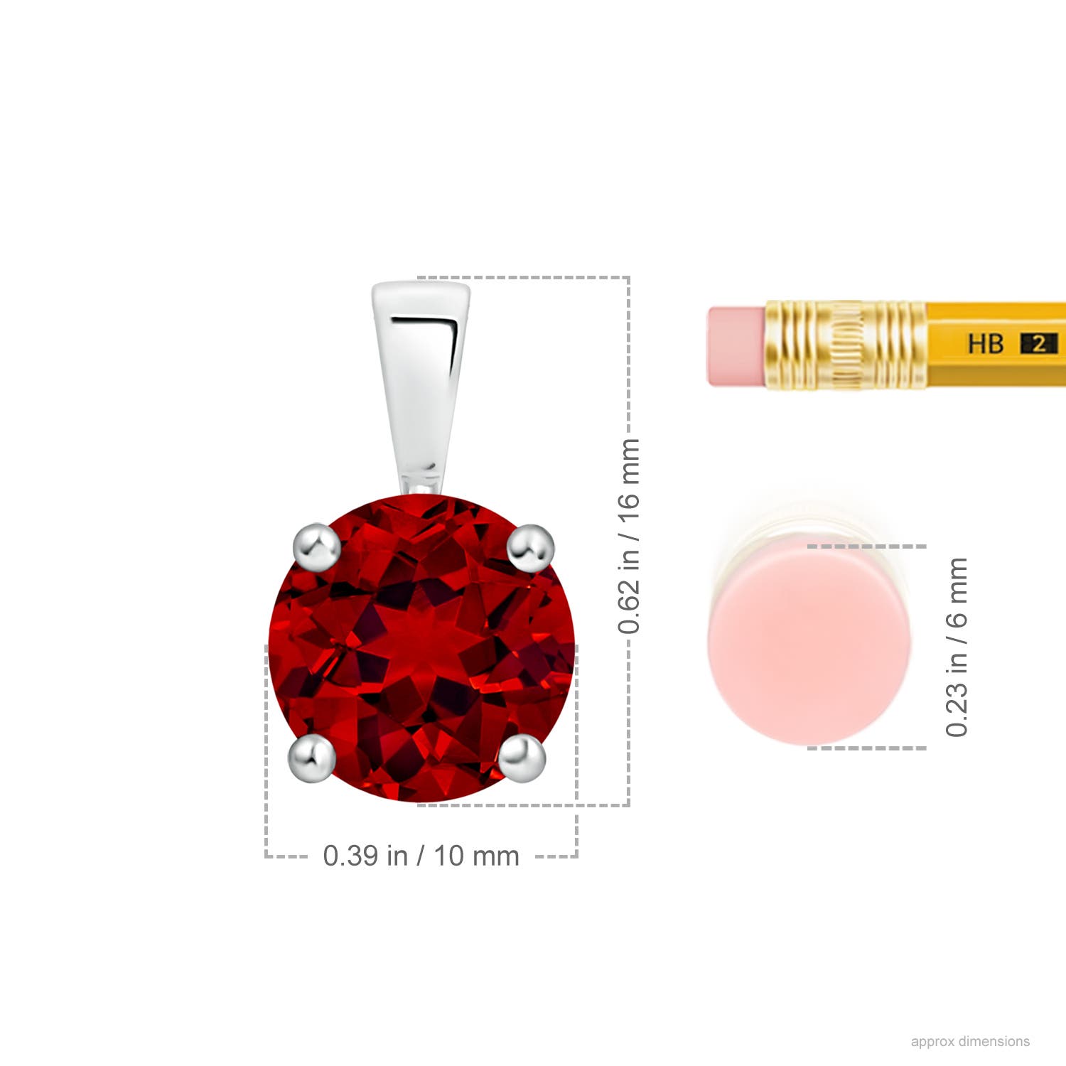 Classic Prong-Set Round Lab-Grown Ruby Solitaire Pendant