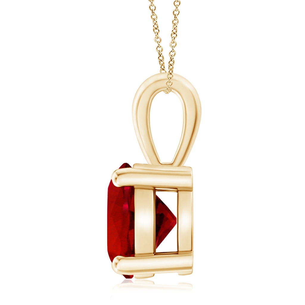 10mm Labgrown Classic Prong-Set Round Lab-Grown Ruby Solitaire Pendant in Yellow Gold - side 199