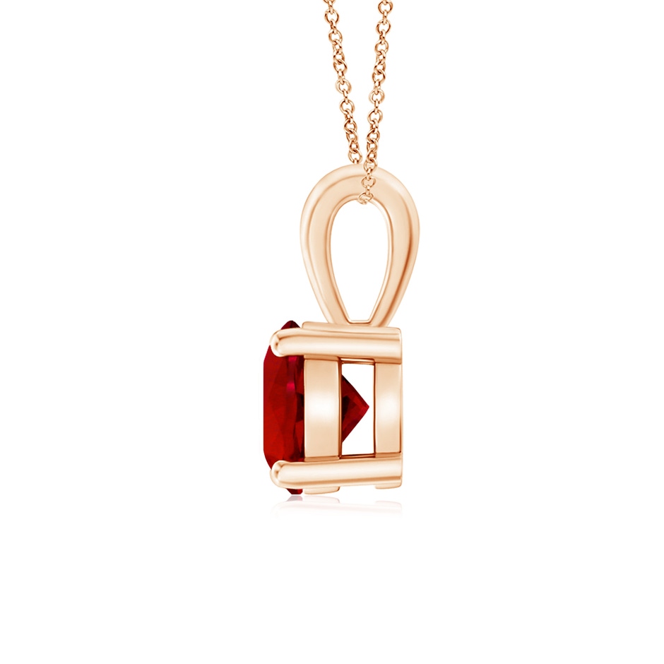 6mm Labgrown Classic Prong-Set Round Lab-Grown Ruby Solitaire Pendant in Rose Gold side 199