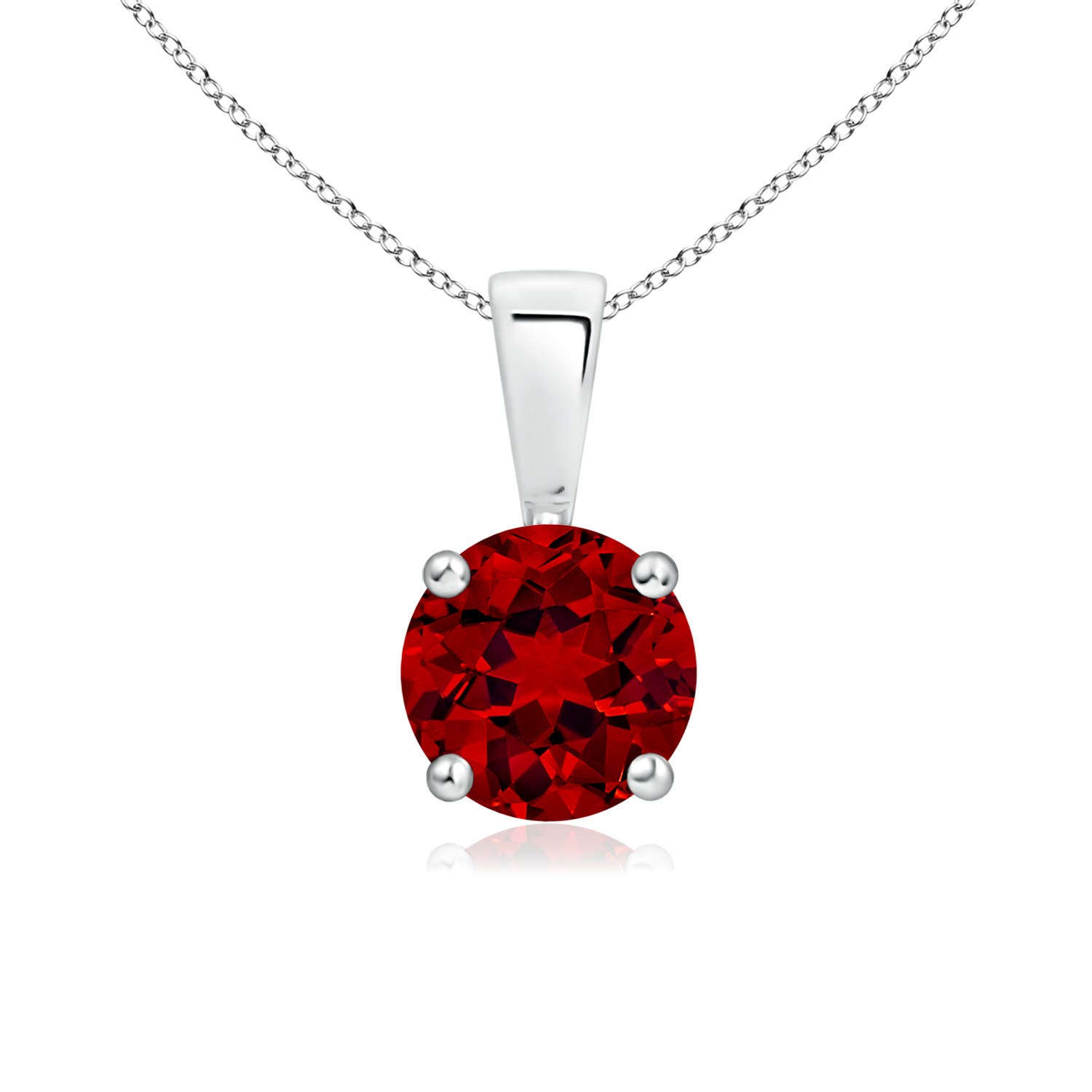 Premium - Lab-Grown Ruby / 1 CT / 14 KT White Gold