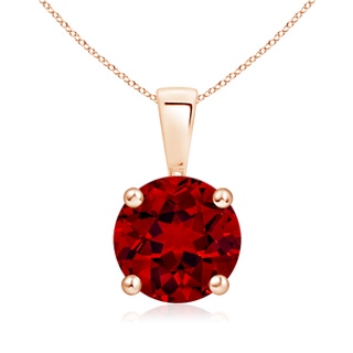 8mm Labgrown Lab-Grown Classic Round Ruby Solitaire Pendant in 10K Rose Gold