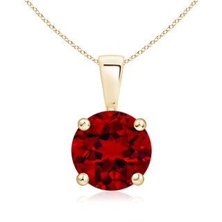 8mm Labgrown Lab-Grown Classic Round Ruby Solitaire Pendant in 9K Yellow Gold